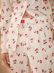 Bath & Body Works White Cherry 100% Cotton Button Through Pyjamas Set - Image 4 of 4