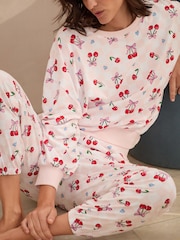 Bath & Body Works Pink Check Cherry 100% Cotton Pyjamas - Image 4 of 5