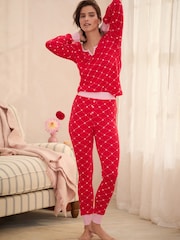 Bath & Body Works Red Henley Heart Waffle Twosie Pyjamas - Image 2 of 11