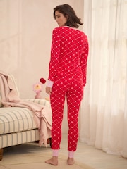 Bath & Body Works Red Henley Heart Waffle Twosie Pyjamas - Image 4 of 11