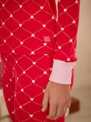 Bath & Body Works Red Henley Heart Waffle Twosie Pyjamas - Image 5 of 11