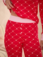 Bath & Body Works Red Henley Heart Waffle Twosie Pyjamas - Image 6 of 11