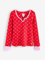 Bath & Body Works Red Henley Heart Waffle Twosie Pyjamas - Image 8 of 11