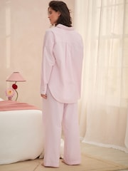 Bath & Body Works Pink Stripe 100% Cotton Button Through Pyjamas - Image 3 of 9