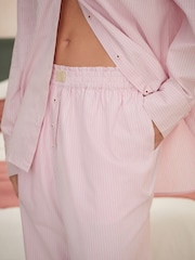 Bath & Body Works Pink Stripe 100% Cotton Button Through Pyjamas - Image 5 of 9