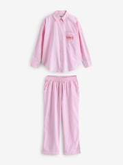 Bath & Body Works Pink Stripe 100% Cotton Button Through Pyjamas - Image 6 of 9
