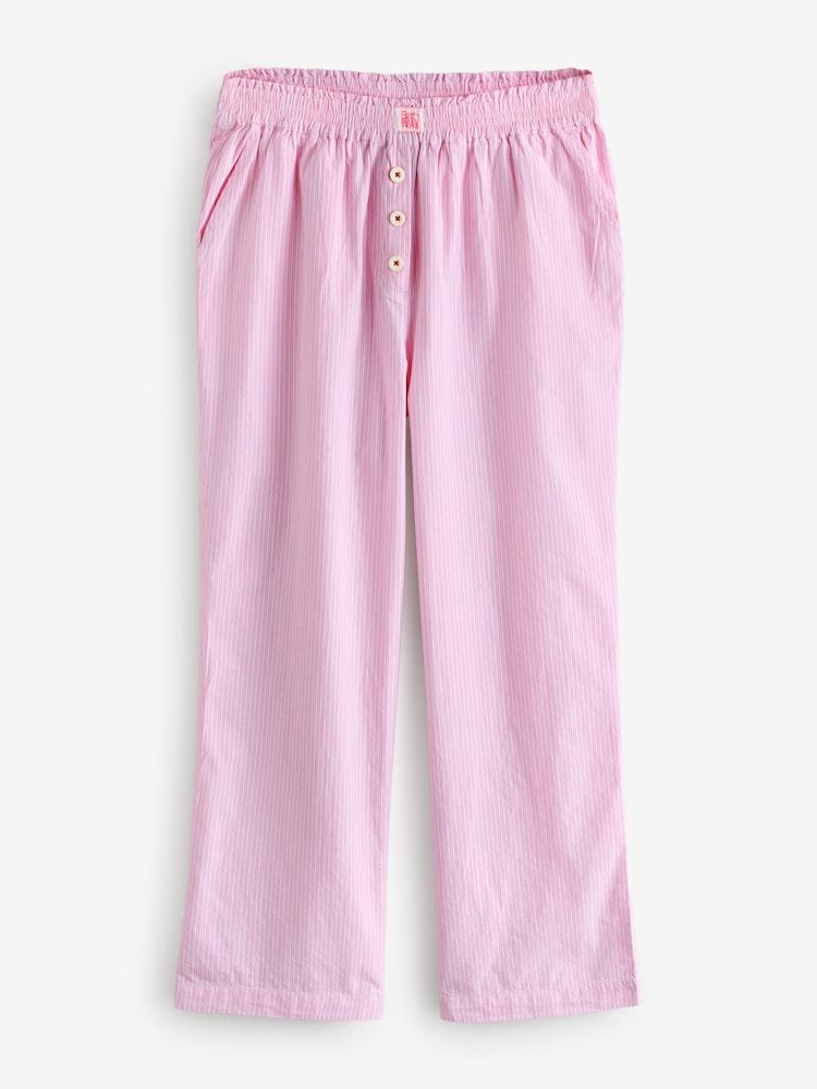 Bath & Body Works Pink Stripe 100% Cotton Button Through Pyjamas - Image 8 of 9
