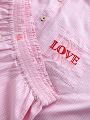 Bath & Body Works Pink Stripe 100% Cotton Button Through Pyjamas - Image 9 of 9