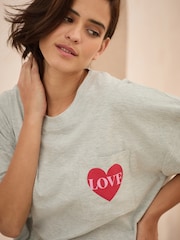 Bath & Body Works Grey Heart Love Cycling Short Pyjamas Set - Image 4 of 5