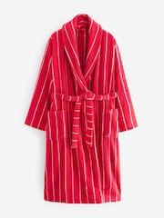 Bath & Body Works Pink/Red 100% Cotton Stripe Towelling Robe - Image 5 of 7