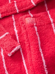 Bath & Body Works Pink/Red 100% Cotton Stripe Towelling Robe - Image 6 of 7