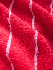 Bath & Body Works Pink/Red 100% Cotton Stripe Towelling Robe - Image 7 of 7