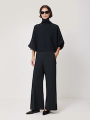 Jigsaw Blue Modern Crepe Sailor Trousers - Image 4 of 7