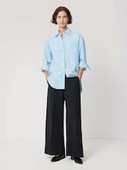 Jigsaw Blue Modern Crepe Sailor Trousers - Image 6 of 7