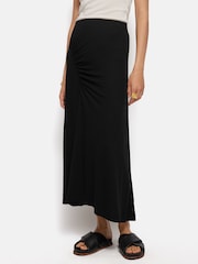 Jigsaw Black Jersey Ruched Skirt - Image 1 of 6