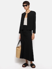 Jigsaw Black Jersey Ruched Skirt - Image 3 of 6