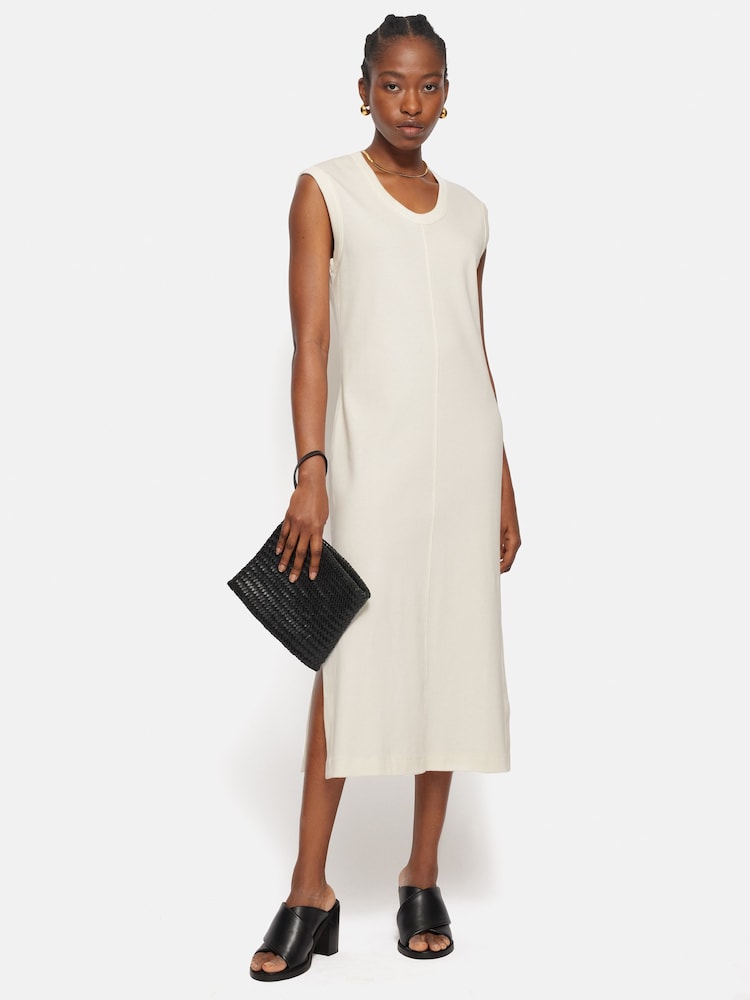 Jigsaw Cream 100% Cotton Column T-Shirt Dress - Image 1 of 6