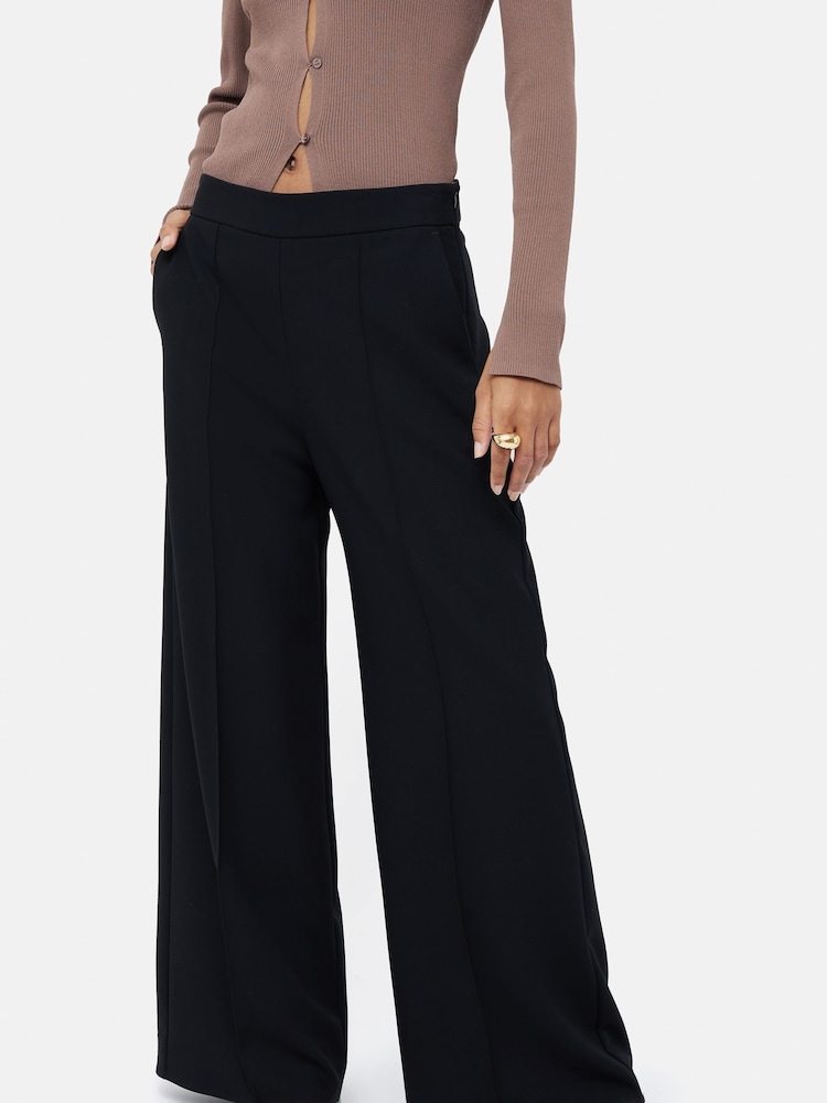 Jigsaw Black Modern Crepe Sailor Trousers - Image 1 of 5
