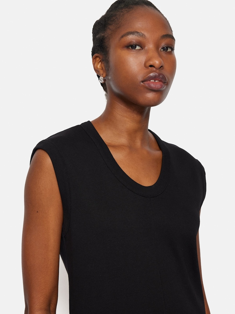 Jigsaw Black 100% Cotton Column T-Shirt Dress - Image 2 of 5