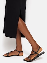 Jigsaw Black 100% Cotton Column T-Shirt Dress - Image 4 of 5
