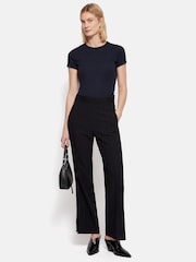 Jigsaw Black Bi Stretch Split Hem Joggers - Image 1 of 6