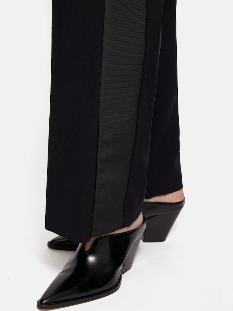 Jigsaw Black Bi Stretch Split Hem Joggers - Image 3 of 6