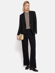 Jigsaw Black Bi Stretch Split Hem Joggers - Image 6 of 6