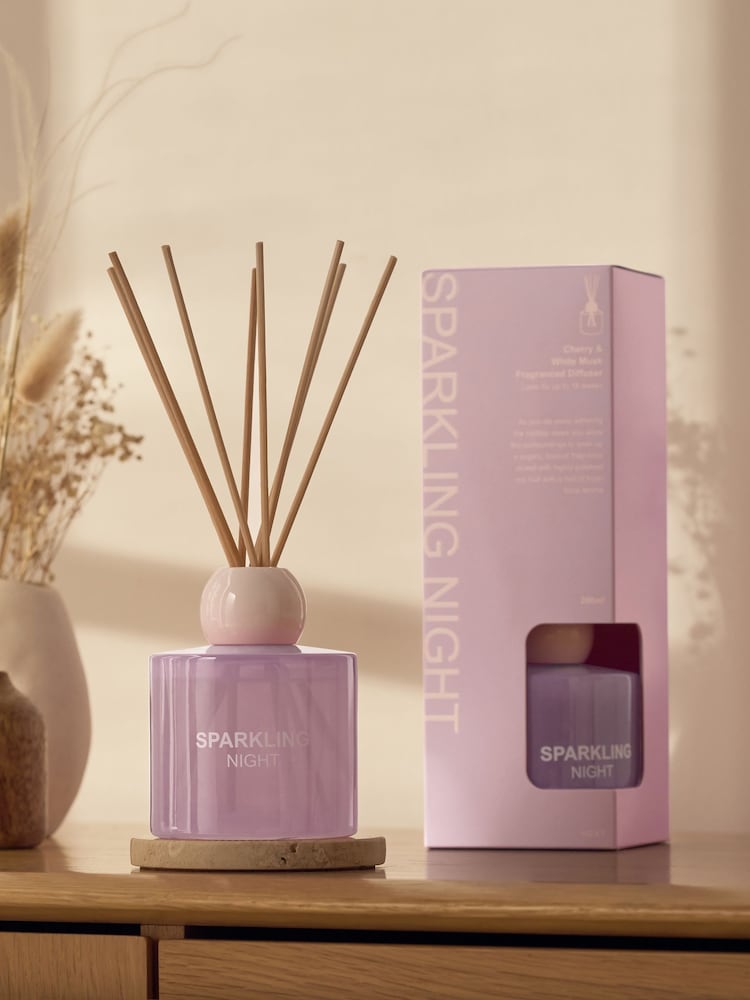 Cherry and White Musk 200ml Fragranced Reed Diffuser - Image 1 of 4 Cherry and White Musk 200ml Fragranced Reed Diffuser - Image 1 of 4