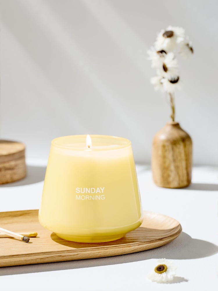 Yellow Lemon and Orange Flower Scented Candle - Image 1 of 4 Yellow Lemon and Orange Flower Scented Candle - Image 1 of 4