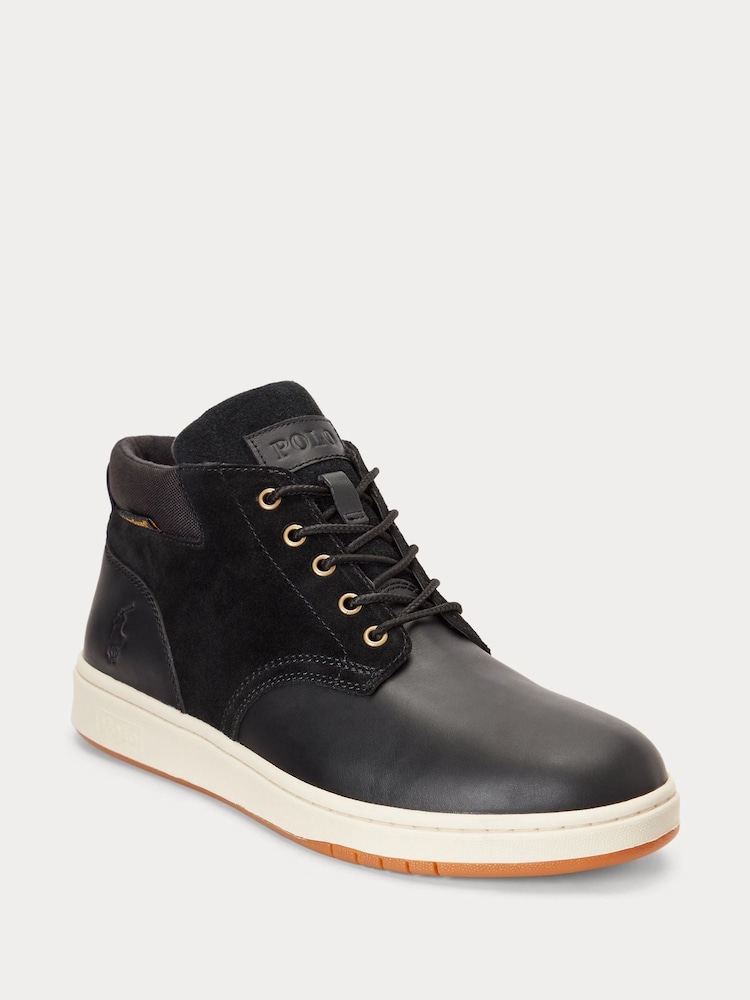 Черный - Polo Ralph Lauren Waterproof Leather-Suede Trainers - Image 2 of 4