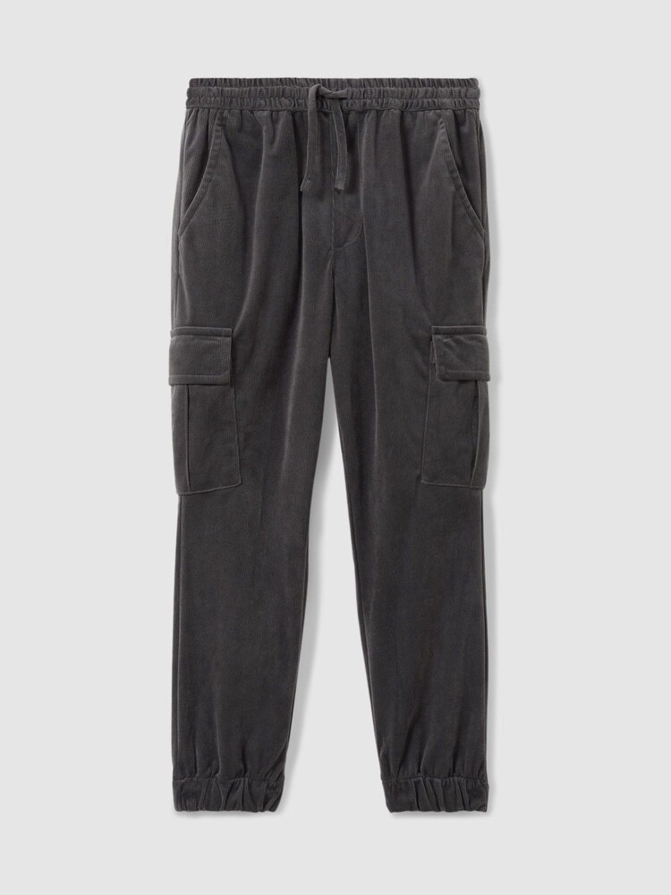 Reiss Steel Grey Aymos 3-9 yrs Corduroy Drawstring Trousers - Image 2 of 4