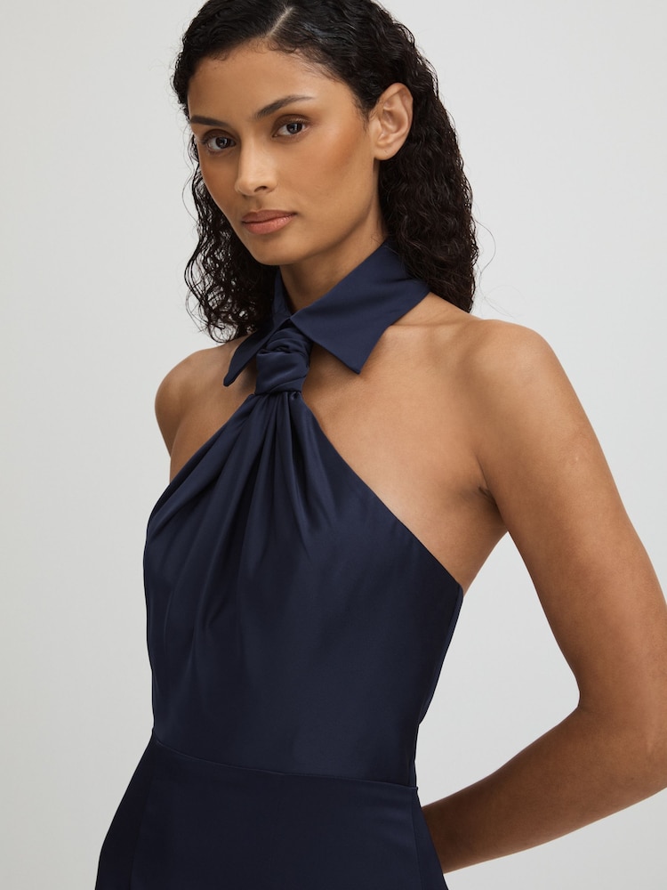 فستان ماكسي ستان بحمَّالة رقبة من Halston - Image 3 of 5