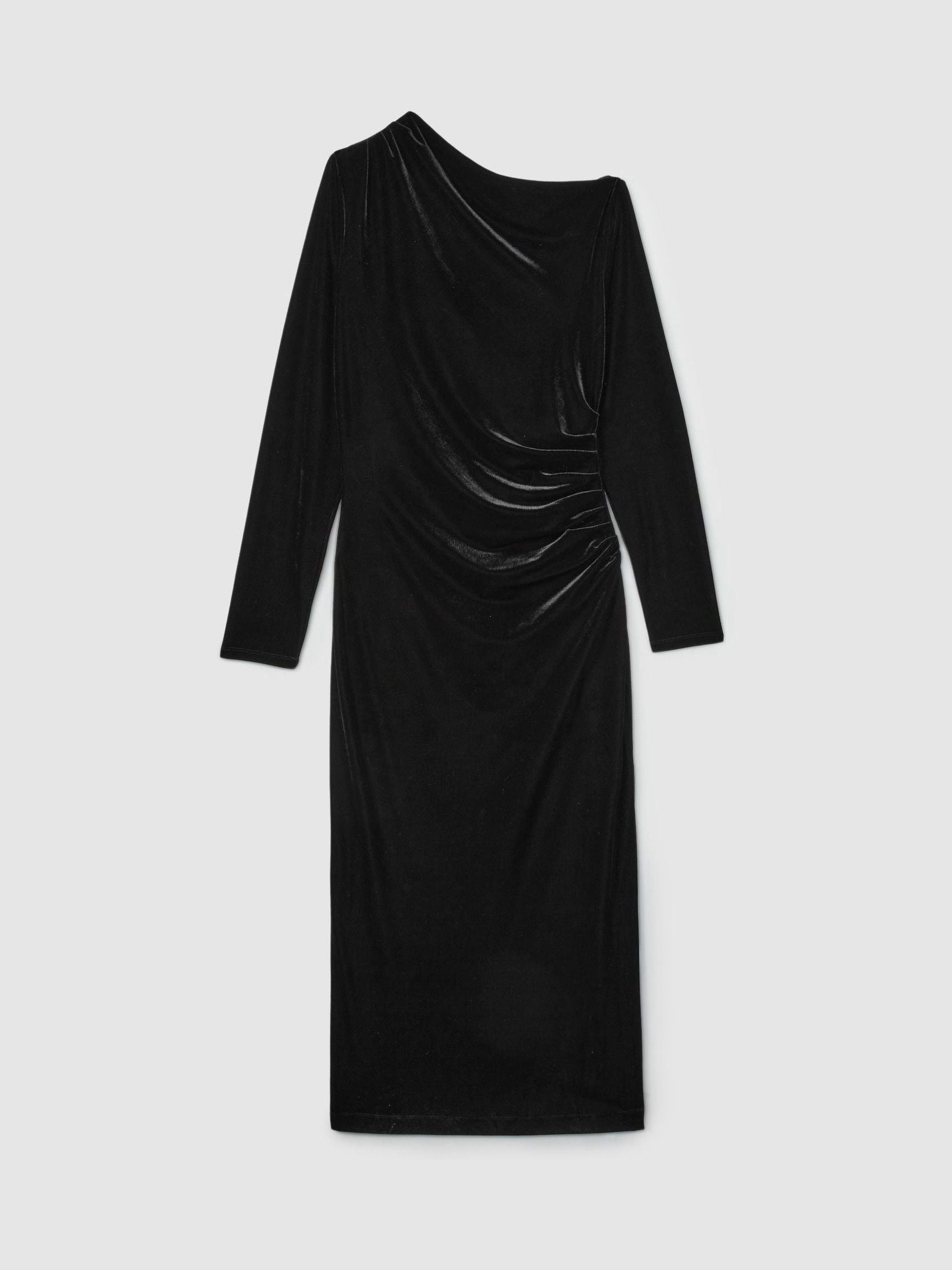 Reiss black velvet dress store