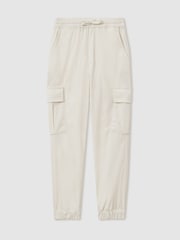 Reiss Off White Aymos 13-14 yrs Corduroy Drawstring Trousers - Image 1 of 3