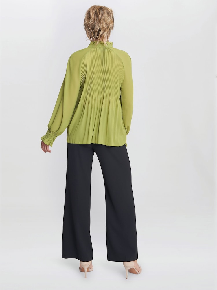Gina Bacconi Delphine Pleat Frill Neck Blouse - Image 2 of 5