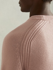 Reiss Soft Pink Cloud Wool-Blend Raglan-Sleeve Jumper - Image 5 of 7