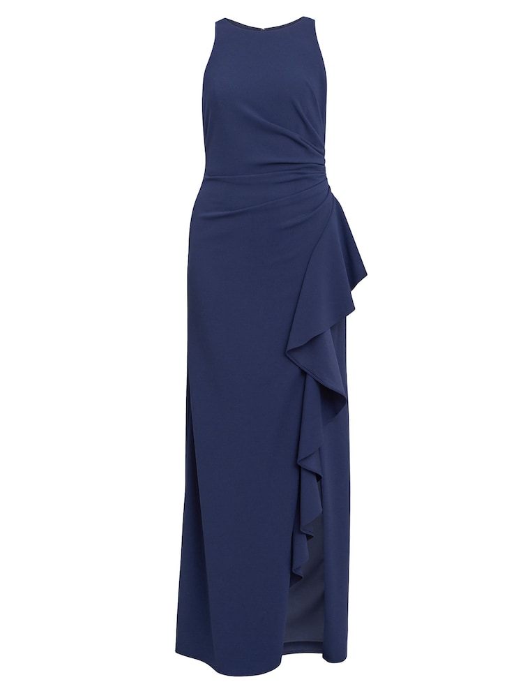 Gina Bacconi Blue Chelsea Sleeveless Maxi Dress With Ruffle Front - Image 6 of 6