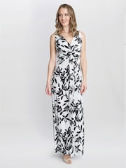 Gina Bacconi Jacquelin Jersey Maxi White Dress - Image 1 of 6