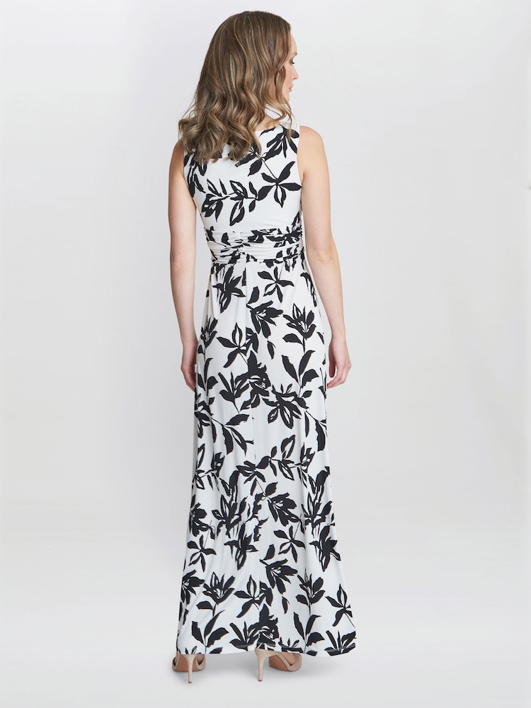 Gina Bacconi Jacquelin Jersey Maxi White Dress - Image 2 of 6