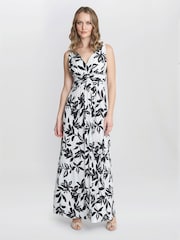 Gina Bacconi Jacquelin Jersey Maxi White Dress - Image 3 of 6