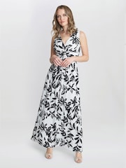 Gina Bacconi Jacquelin Jersey Maxi White Dress - Image 5 of 6