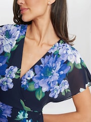 Gina Bacconi Blue Marie Midi Printed Tiered Dress - Image 4 of 5