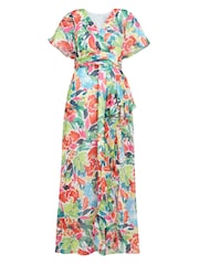 Gina Bacconi Multi Poppy Printed Maxi Tiered Dress - Image 5 of 5