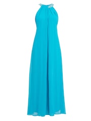 Gina Bacconi Blue Pamela Halter Neck Maxi Dress With Beaded Neckline - Image 6 of 6