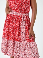 Roman Red Ditsy Floral Frill Dress - Image 5 of 5