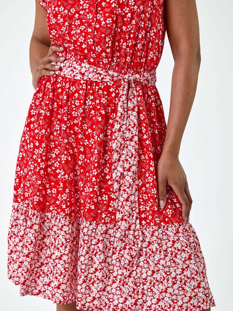 Roman Red Ditsy Floral Frill Dress - Image 5 of 5