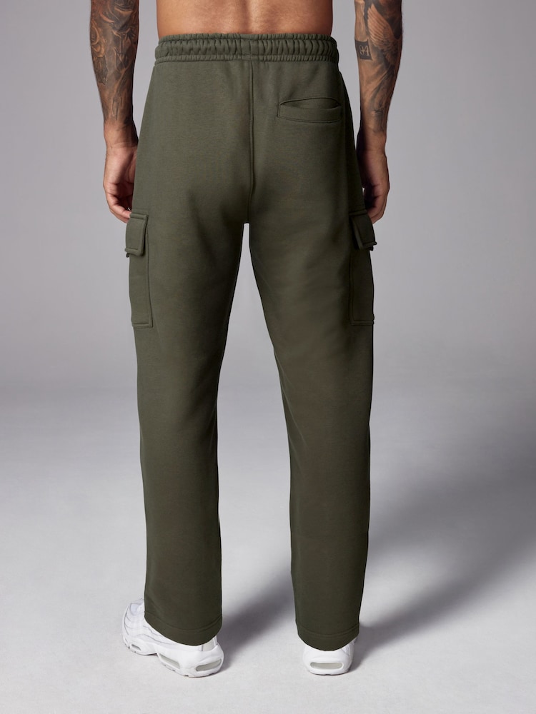 Khaki Green Open Cotton Rich Jersey Cargo Joggers - Image 3 of 10