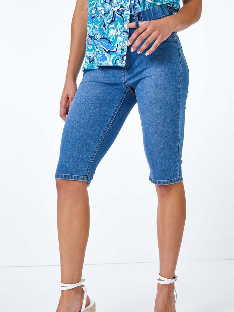 Roman Blue Cropped Jeggings - Image 1 of 5