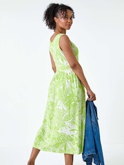 Roman Green Tropical Stretch Jersey Pocket Dress - Image 2 of 4