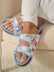 Bath & Body Works Blue Check Cherry Slippers - Image 1 of 1